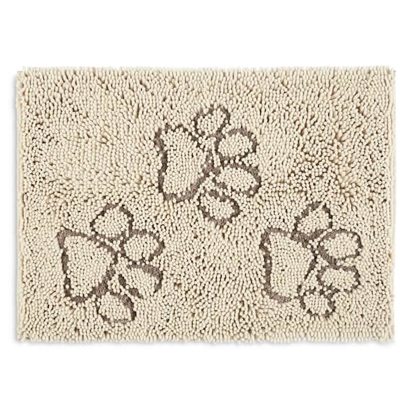 Home Dynamix Comfy Pooch Clean Paw Beige/Brown 21 in. x 30 in. Door Mat For Pets