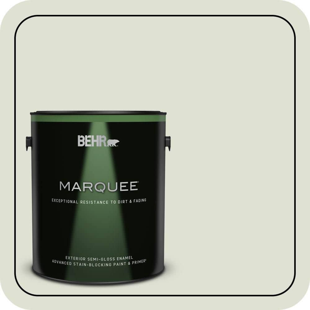 BEHR MARQUEE 1 gal. #S380-1 Moss Mist Semi-Gloss Enamel Exterior Paint & Primer