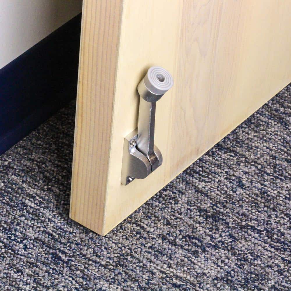 Everbilt Satin Chrome Commercial Grade Kick Down Door Stop (4)