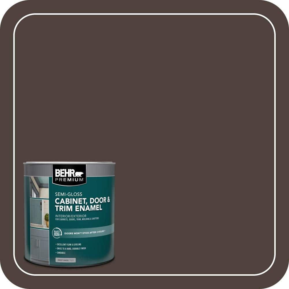 BEHR PREMIUM 1 qt. #MS-90 Deep Chocolate Semi-Gloss Enamel Interior/Exterior Cabinet, Door & Trim Paint