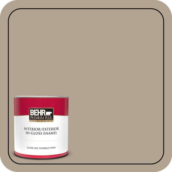 BEHR PREMIUM PLUS 1 qt. #T11-7 Fretwire Hi-Gloss Enamel Interior/Exterior Paint & Primer (2)