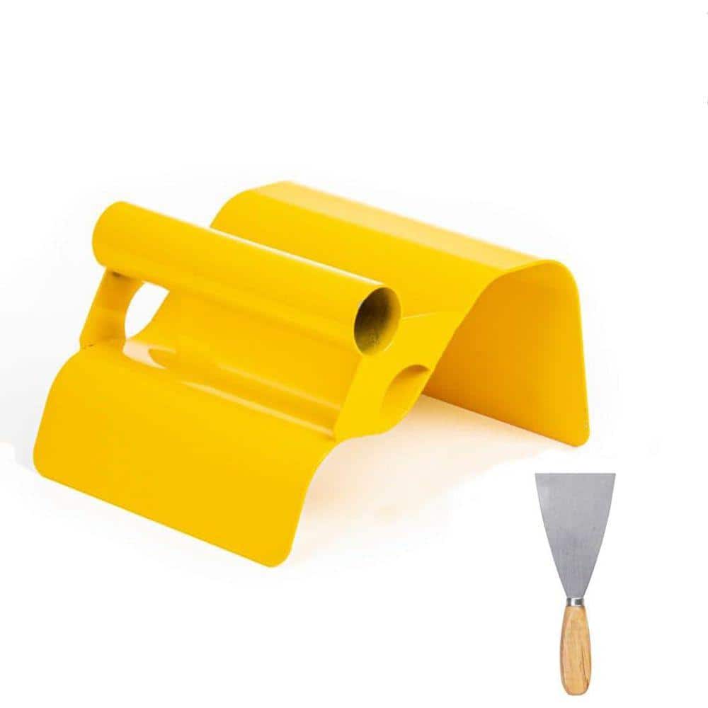 KIWDZFU 6 in. x 4 in. Stainless Steel Landscape Curb Edger Trowel with Handle and Putty Knife (1)