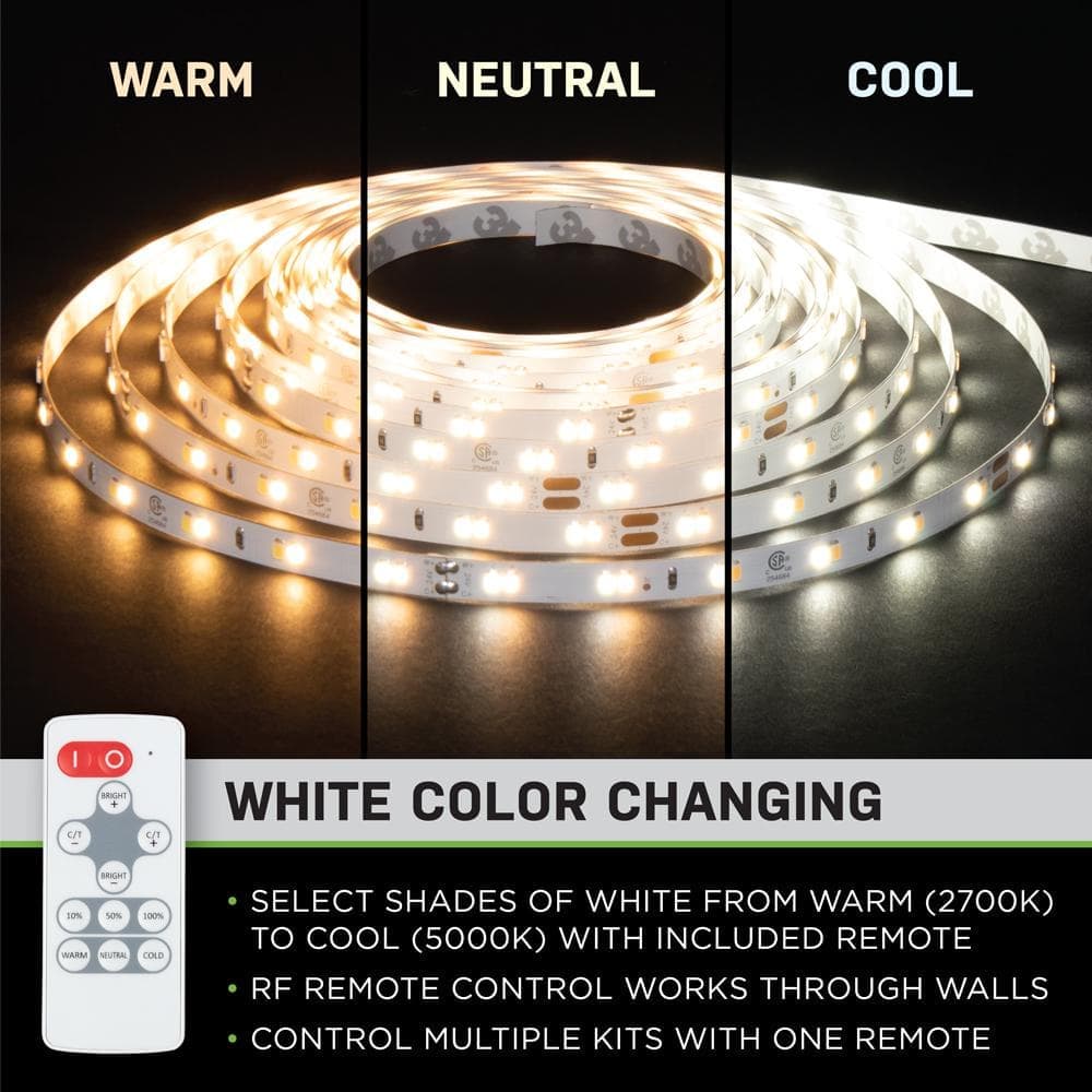 Commercial Electric 16 ft. LED Tunable White Tape Light Kit- Under Cabinet Light (4)