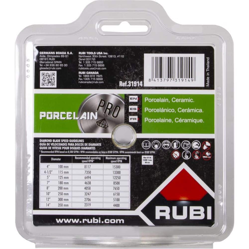 Rubi 4-1/2 in. Porcelain Diamond Blade for Dry and Wet Cutting (3)