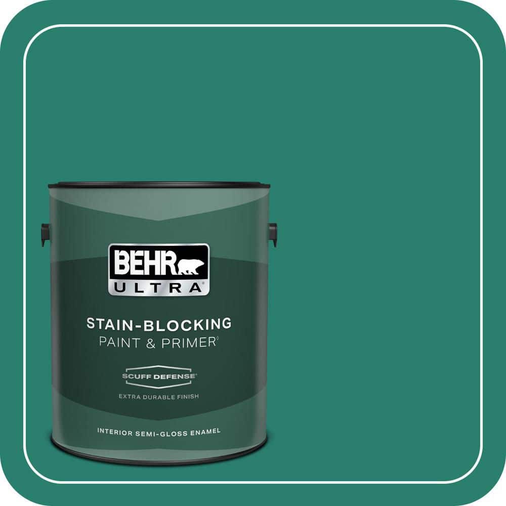 BEHR ULTRA 1 gal. #P440-7 Mermaid Sea Extra Durable Semi-Gloss Enamel Interior Paint & Primer