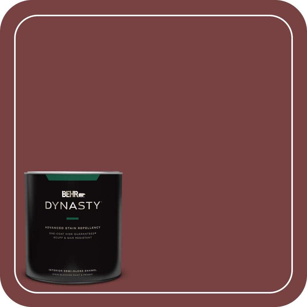 BEHR DYNASTY 1 qt. #PPF-01 Tile Red Semi-Gloss Enamel Interior Stain-Blocking Paint and Primer