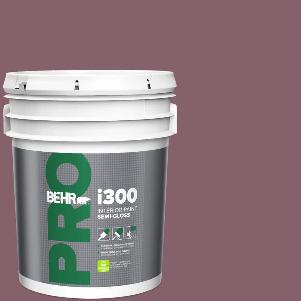 BEHR PRO 5 gal. #BIC-35 Vintage Plum Semi-Gloss Interior Paint
