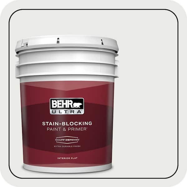 BEHR ULTRA 5 gal. #52 White Extra-Durable Flat Interior Paint & Primer (2)