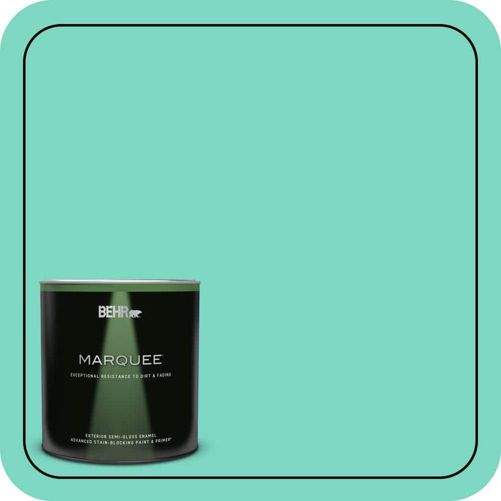 BEHR MARQUEE 1 qt. #480A-3 Mint Majesty Semi-Gloss Enamel Exterior Paint & Primer
