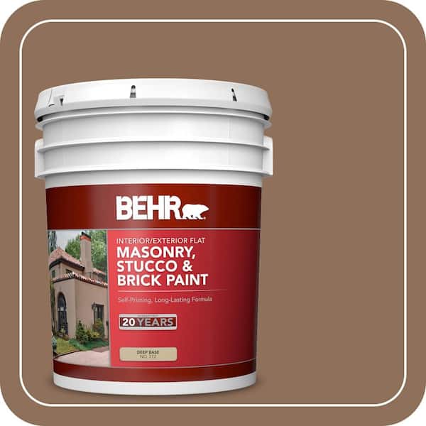 BEHR 5 gal. #250F-6 Pepper Spice Flat Interior/Exterior Masonry, Stucco and Brick Paint (2)