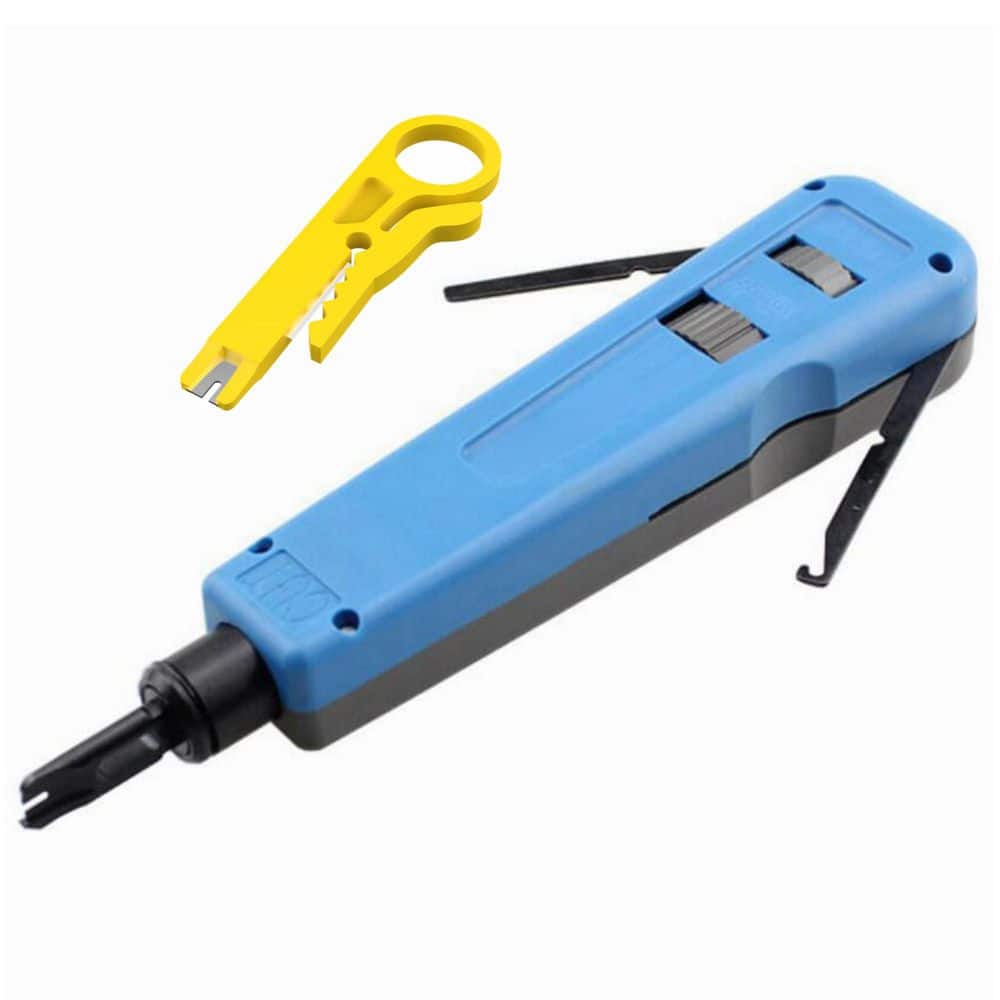 Yichuhaoxi 5-Piece Adjustable Impact Punch Down Tool with 110/88 Blade Hook Spudger Cable Cutter for Patch Panels Jacks (1)