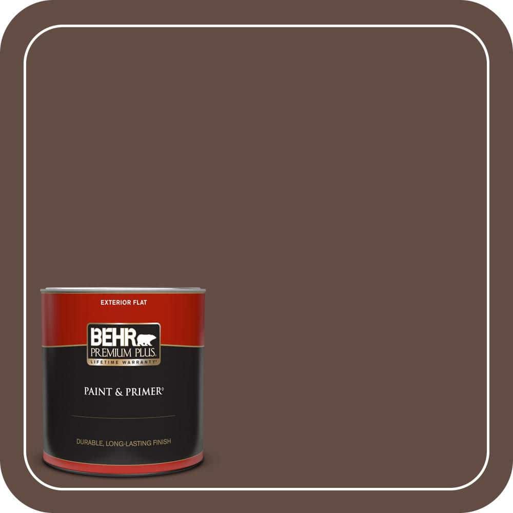 BEHR PREMIUM PLUS 1 qt. #PPU3-20 Cinnabark Flat Exterior Paint & Primer