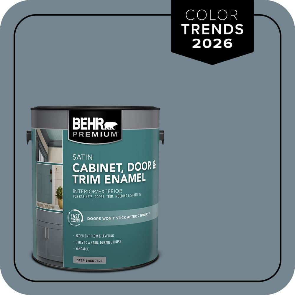 BEHR PREMIUM 1 gal. #N480-5 Adirondack Blue Satin Enamel Interior/Exterior Cabinet, Door & Trim Paint (1)