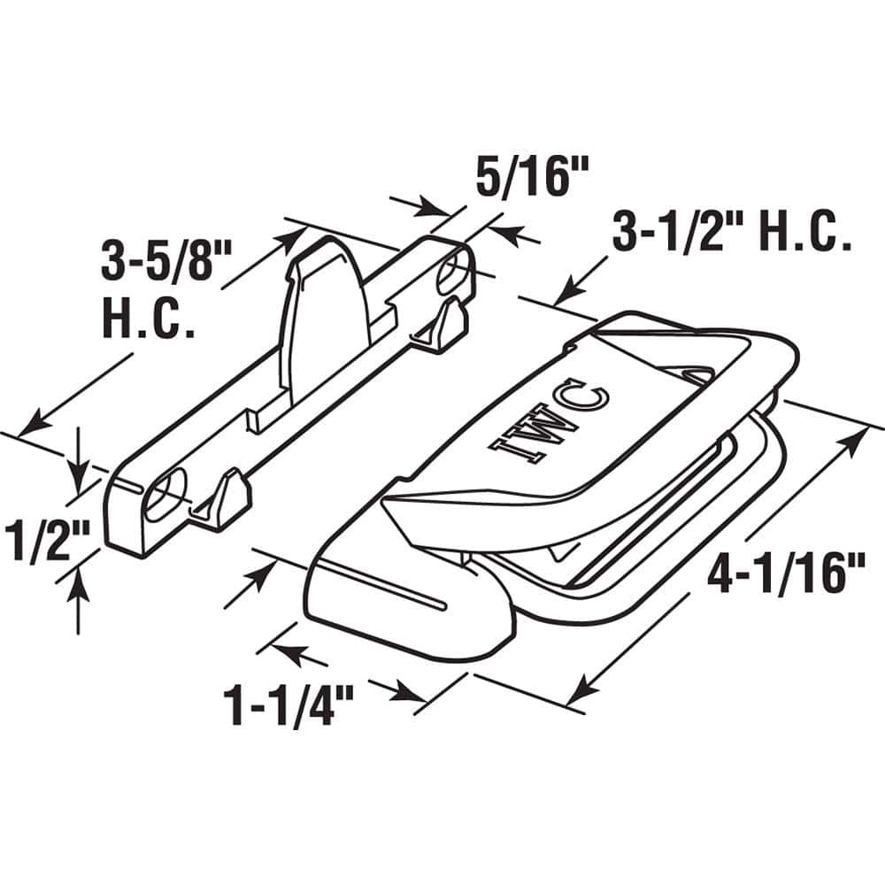 Prime-Line Diecast, White, Sliding Window Slam Latch, International Window (2)