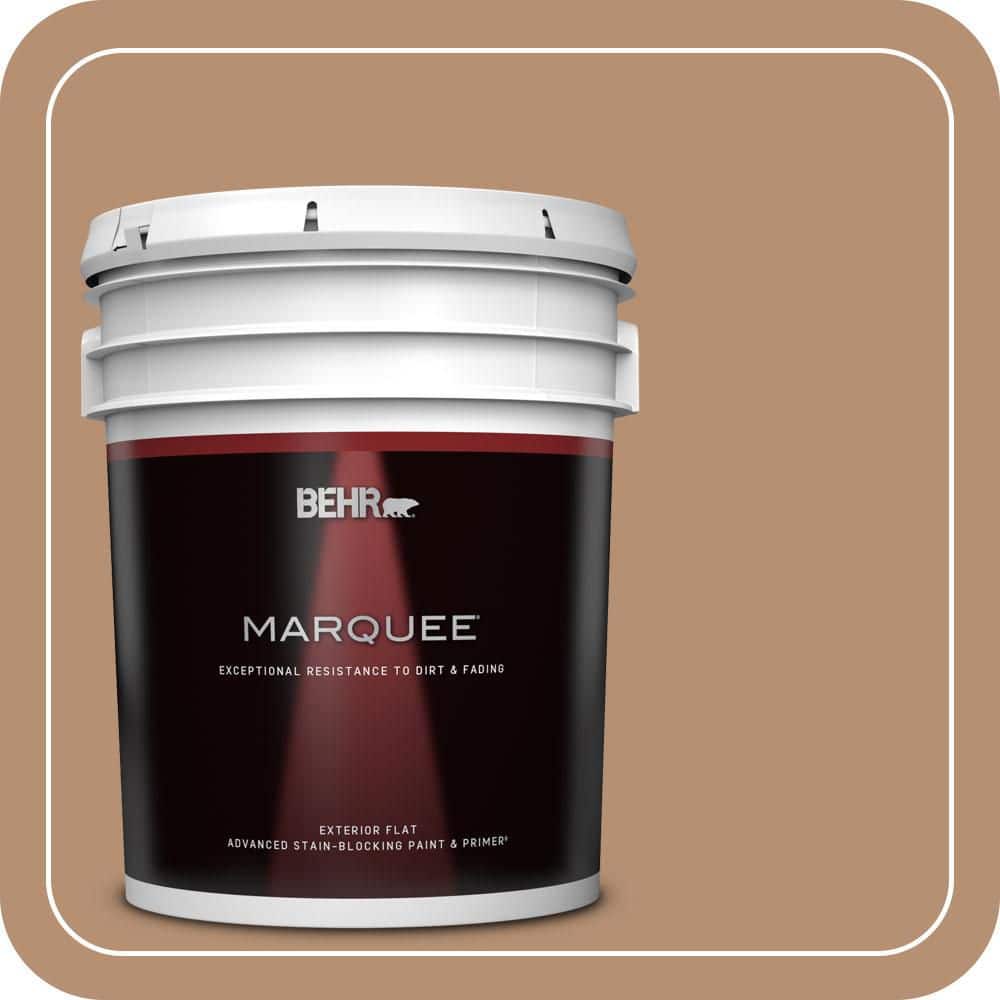BEHR MARQUEE 5 gal. #T13-7 Tan-Gent Flat Exterior Paint & Primer