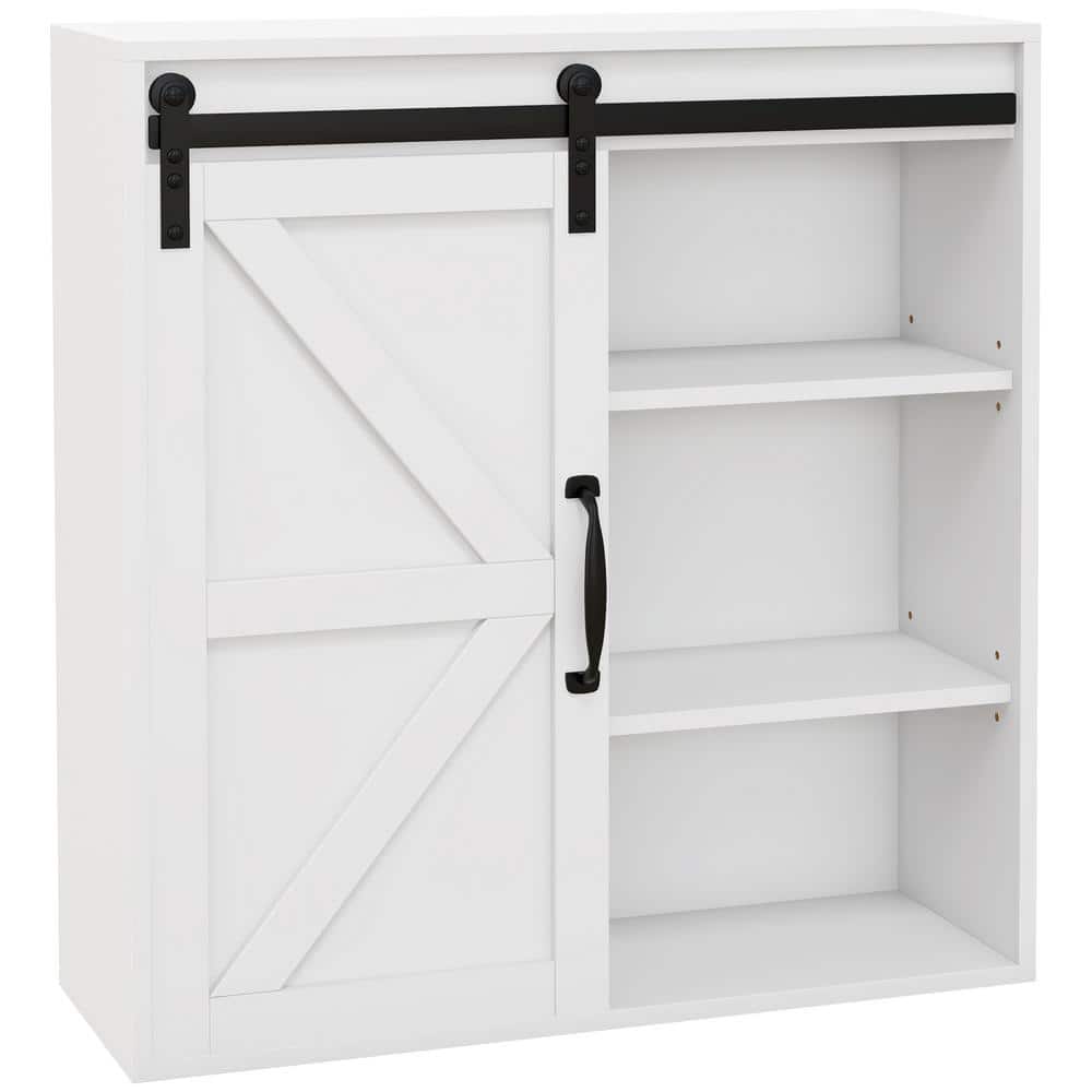 kleankin Wall Medicine Cabinet 22.75 in. W x 7.75 in. D x 24.5 in. H Bathroom Storage Wall Cabinet in White (2)