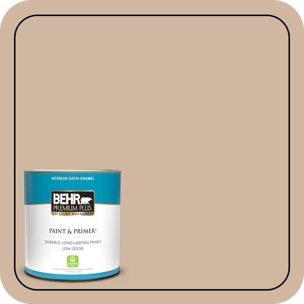 BEHR PREMIUM PLUS 1 qt. #N240-3 Sonoran Desert Satin Enamel Low Odor Interior Paint & Primer