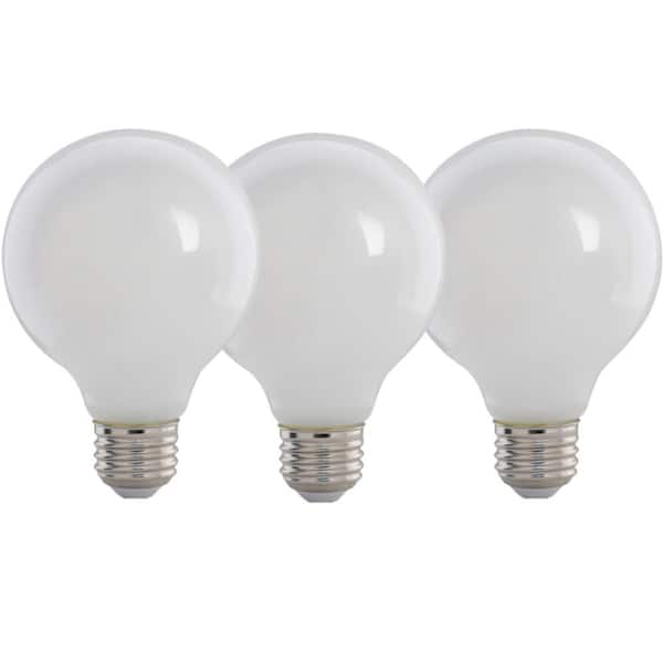 Feit Electric 60-Watt Equivalent G25 Globe Dimmable Filament White CEC Title 20 E26 LED Vintage Edison LIght Bulb, Bright White 3-Pack