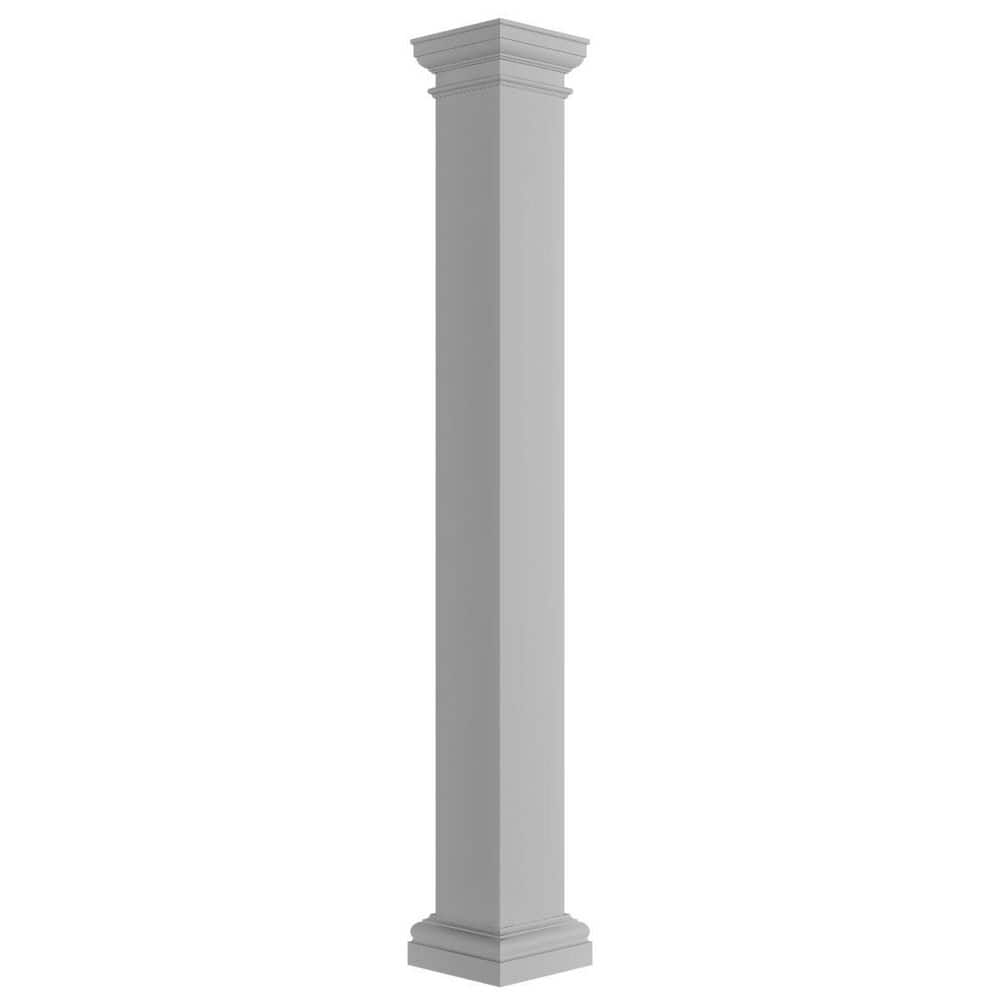 Ekena Millwork 10 in. W x 8 ft. H Endura-Stone Column, Square Non-Tapered (FRP)-Tuscan Cap and Base, Plan Type F-Split in 1/2 (1)
