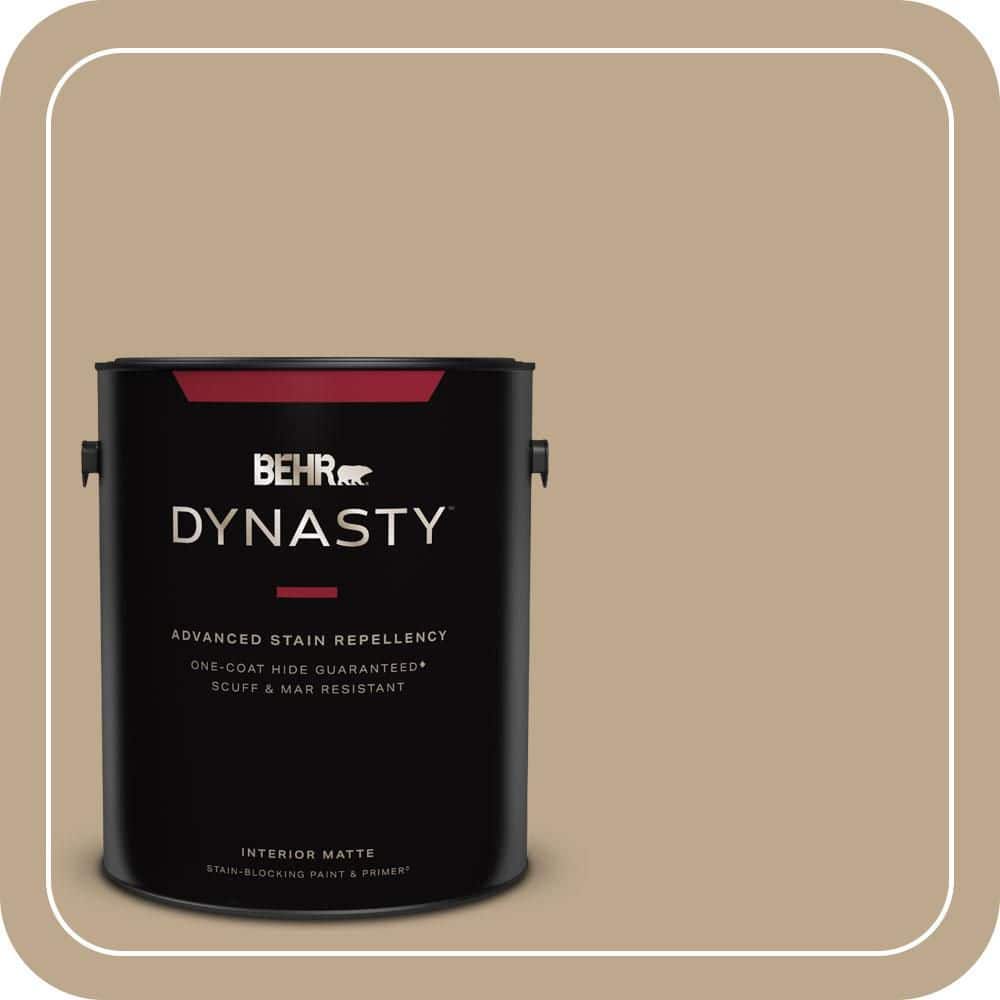 BEHR DYNASTY 1 gal. #MQ2-25 British Khaki One-Coat Hide Matte Interior Stain-Blocking Paint & Primer