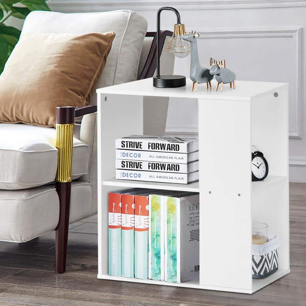 Volenca 3-Tier End Table with Open Storage and Foot Pads (2)