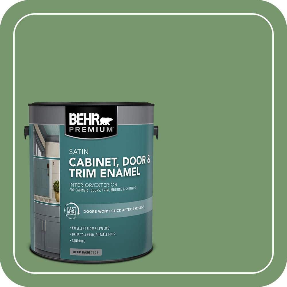 BEHR PREMIUM 1 gal. #PPU11-03 Botanical Green Satin Enamel Interior/Exterior Cabinet, Door & Trim Paint