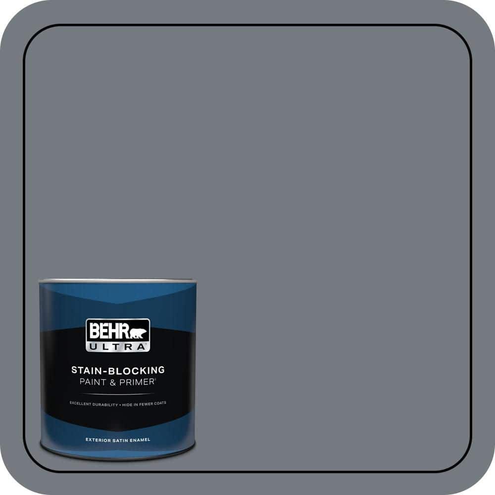BEHR ULTRA 1 qt. #N510-5 Liquid Mercury color Satin Enamel Exterior Paint & Primer