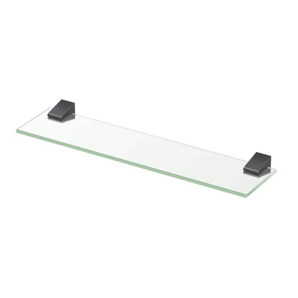 Gatco A-Line 20 in. W x 1.63 in. H x 5.13 in. D Glass Rectangular Shelf in Matte Black (2)