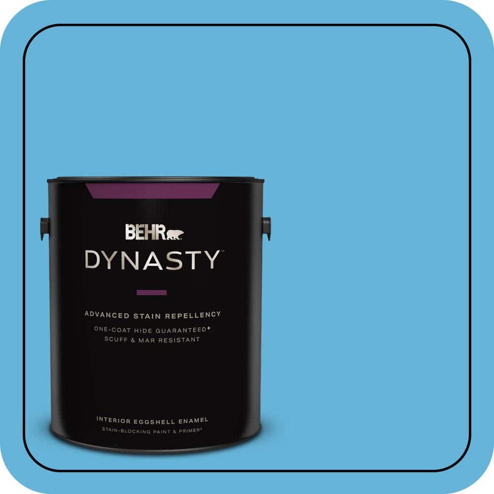 BEHR DYNASTY 1 gal. #540B-5 Riviera Blue Eggshell Enamel Interior Stain-Blocking Paint & Primer