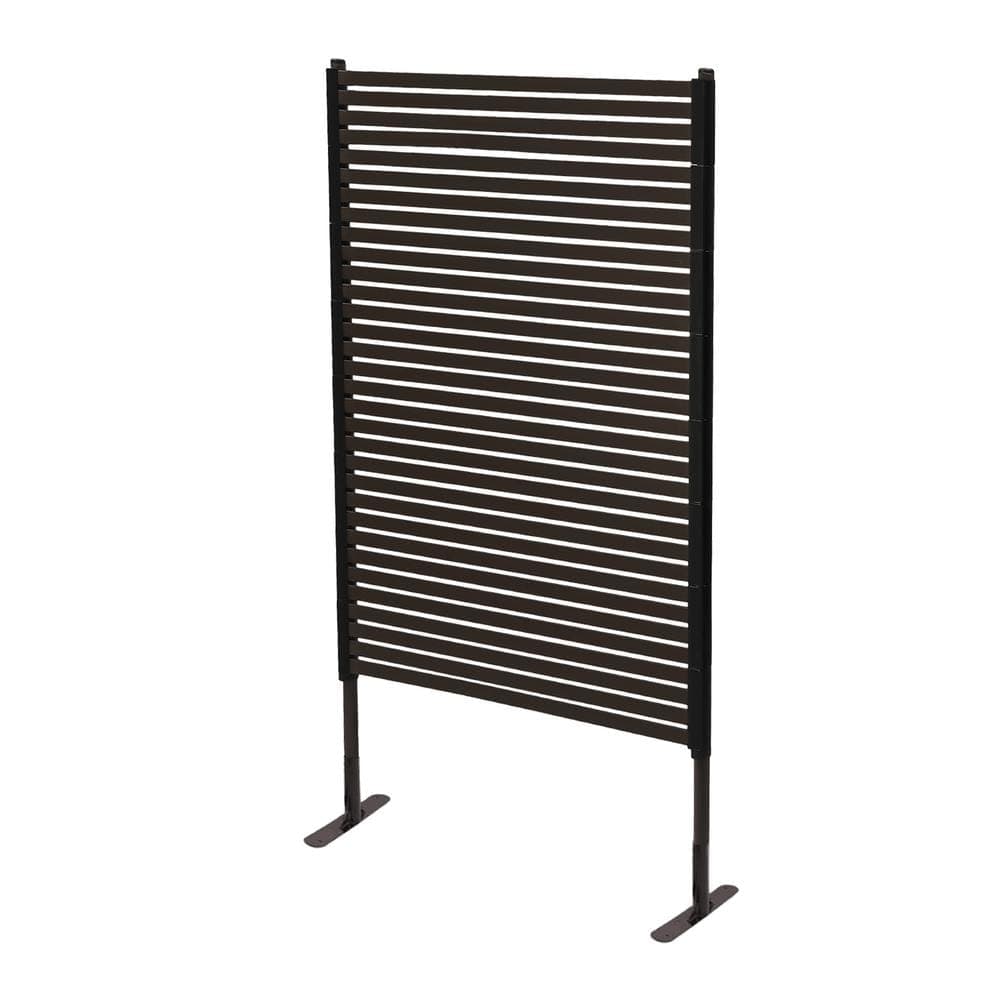 YIYIBYUS Outdoor Striped Design Privacy Fence Screen 3 ft. x 5 ft. Brown Decoration Panel