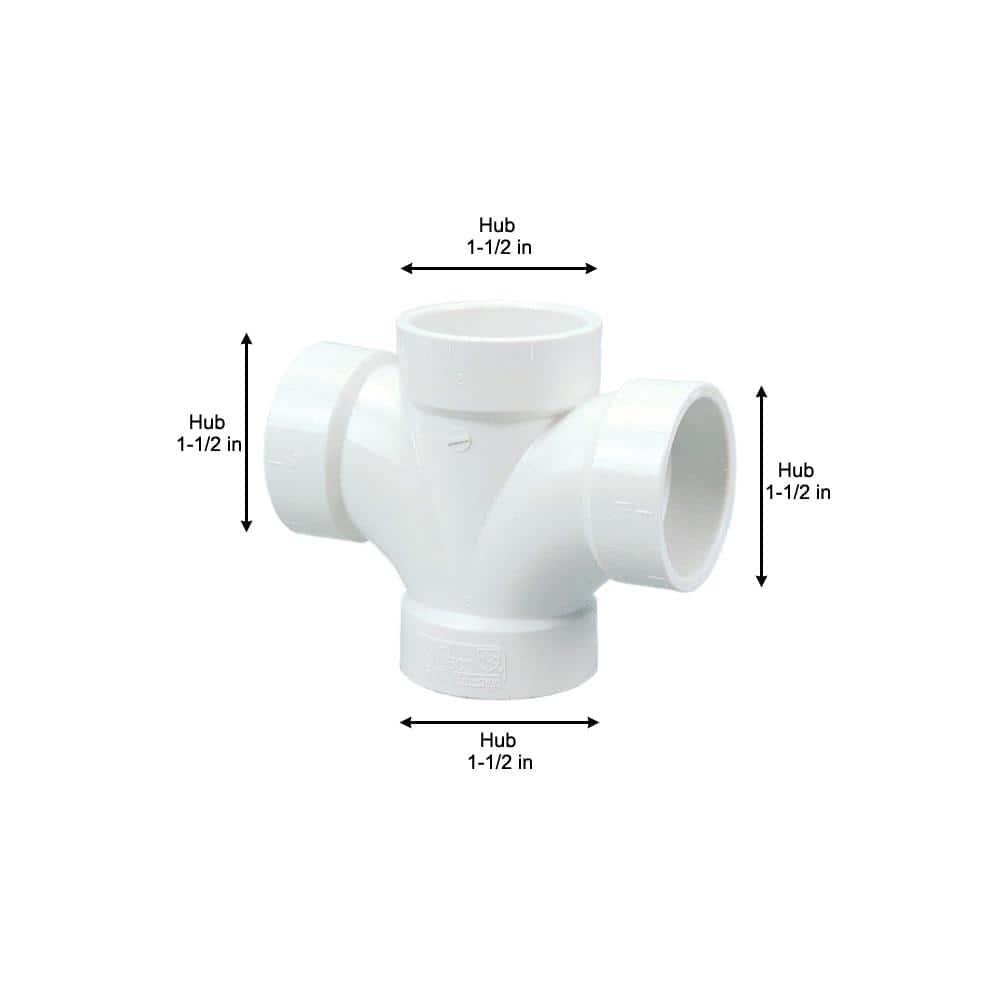 NIBCO 1-1/2 in. PVC DWV All Hub Double Sanitary Tee (2)