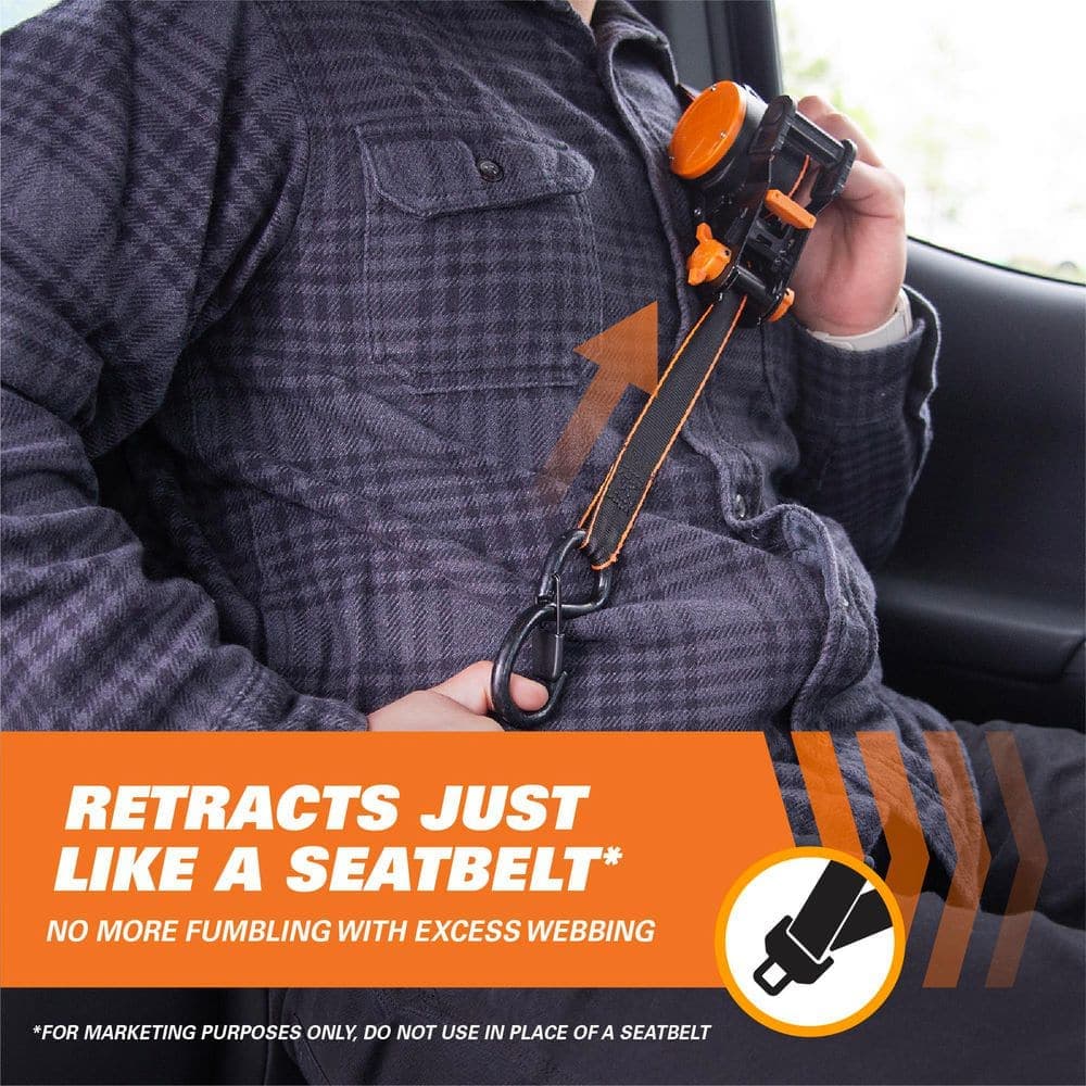 Keeper 1 in. x 10 ft. Retractable Ratchet Tie Down (2-Pack) (3)
