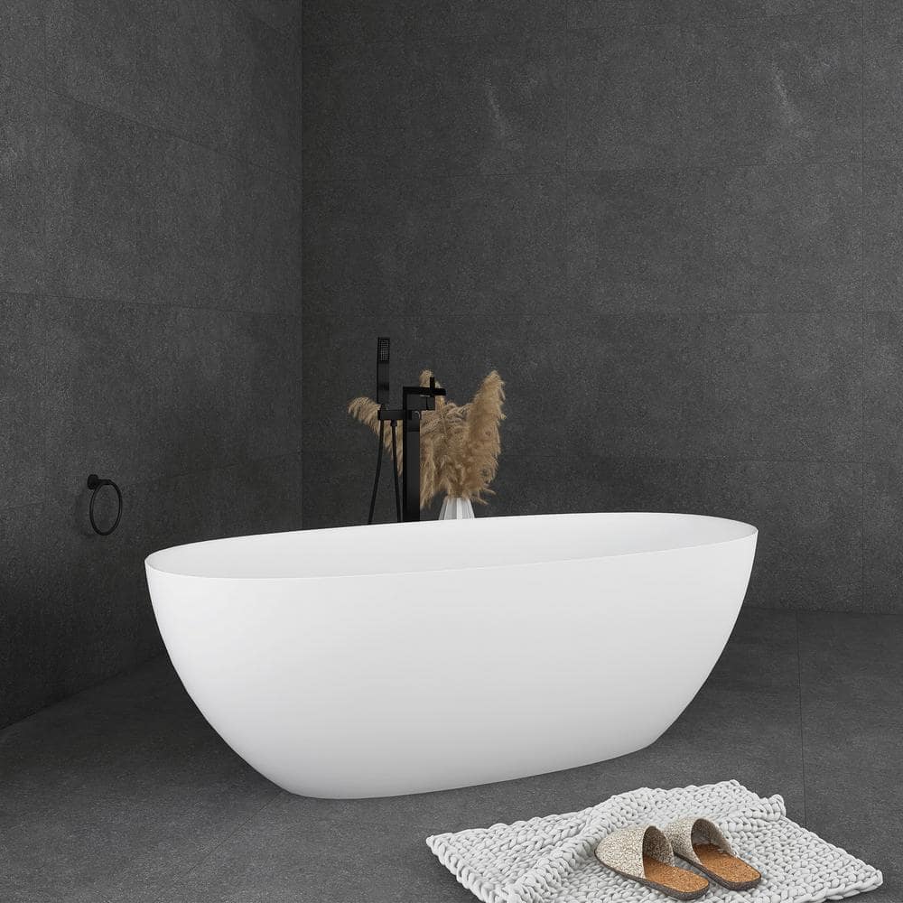 Unbranded 65 in. x 29.5 in. Soaking Bathtub with reversible Drain in Matte White (3)
