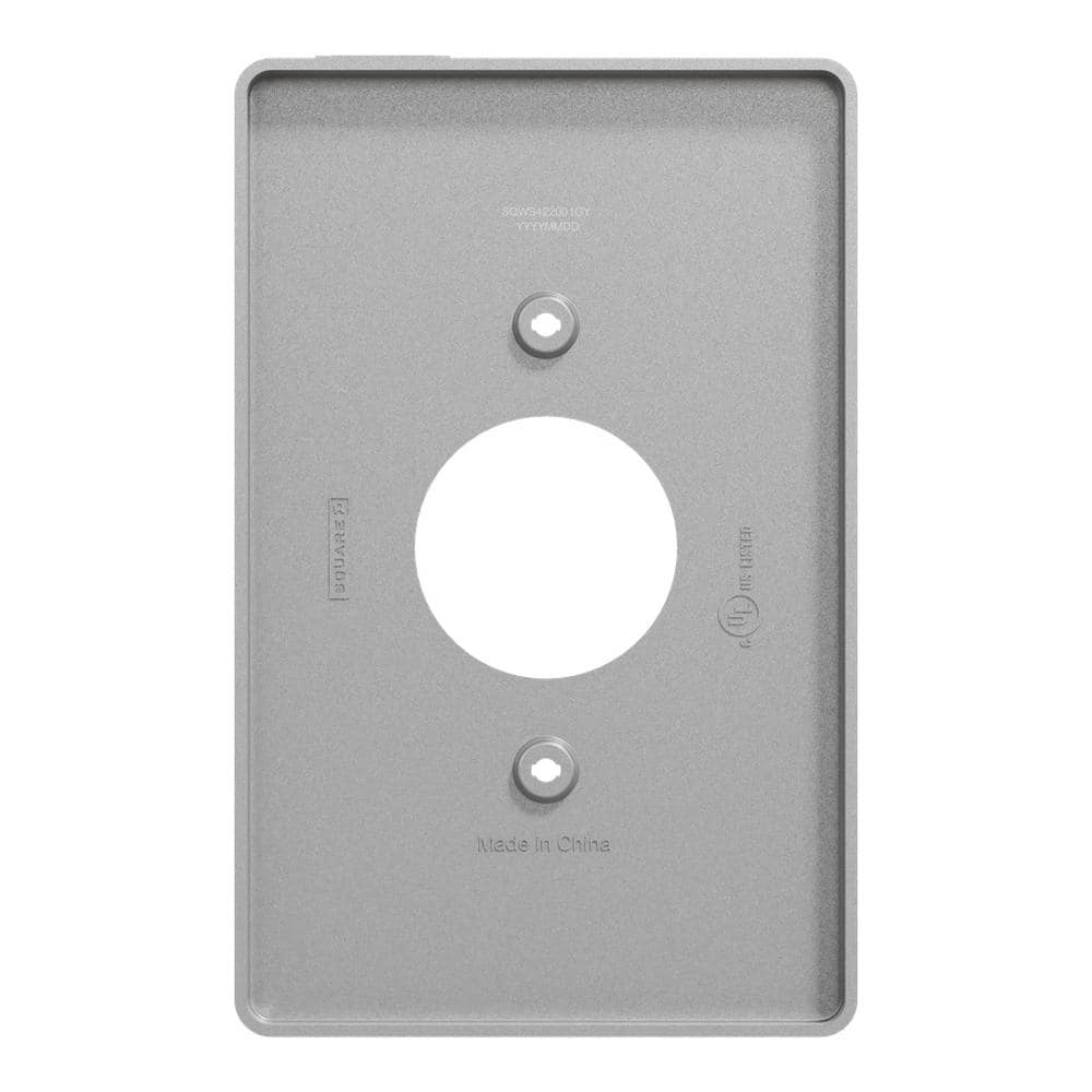 Square D X Series 1-Gang Midsize Round Standard Single Outlet Wall Plate Matte Gray (3)