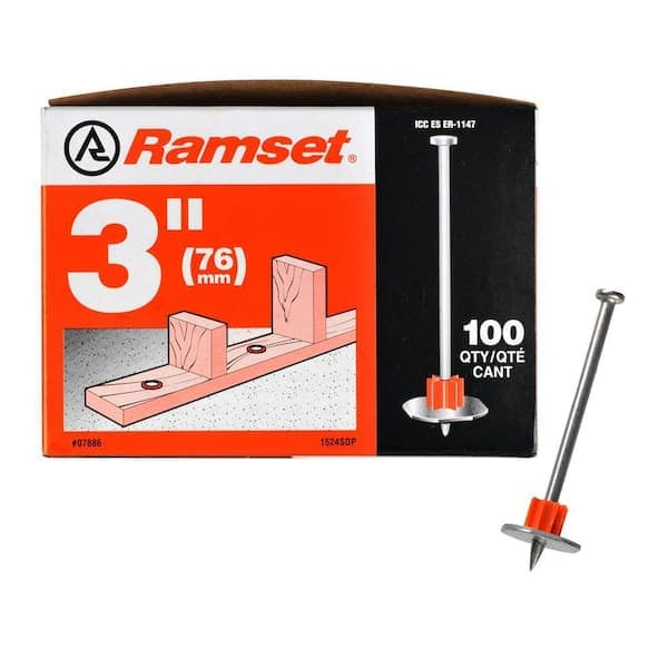 Ramset 3 in. Drive Pins with Washers (100-Pack) (2)