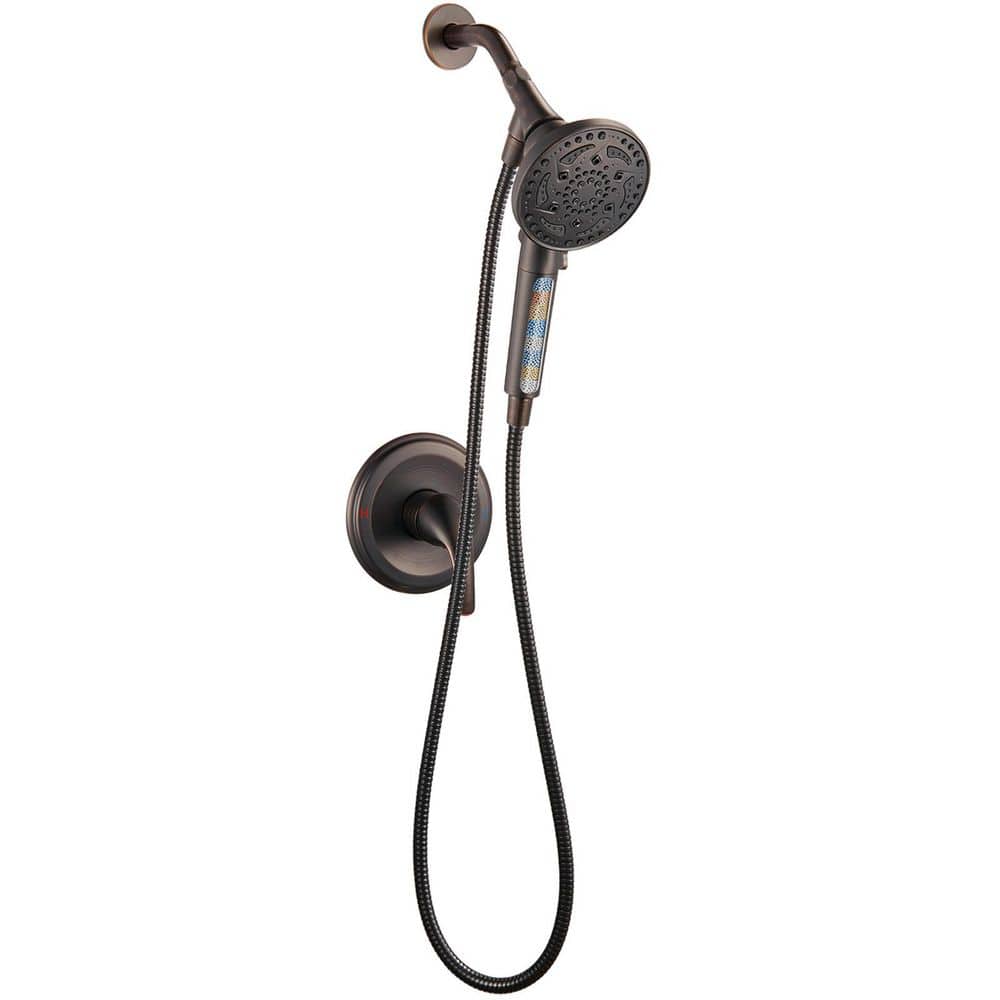 Heemli Rainfull 7-Spray Handheld Shower Faucet Kit with Valve 1.8 GPM and Adjustable Filtered Shower Head in Oil Rubbed Bronze