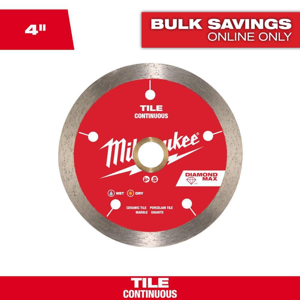 Milwaukee 4 in. DIAMOND MAX Continuous Tile Diamond Blade (1)