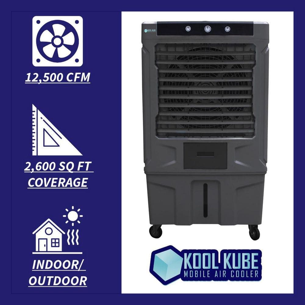 KOOL KUBE MOBILE AIR COOLER 12,500 CFM 3-Speed Portable Evaporative Cooler (Swamp Cooler) for 2,600 sq. ft. (3)