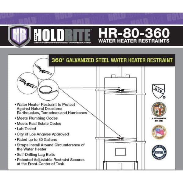 HOLDRITE 80 gal. Galvanized Steel 360 Degree Water Heater Restraining Strap (3)