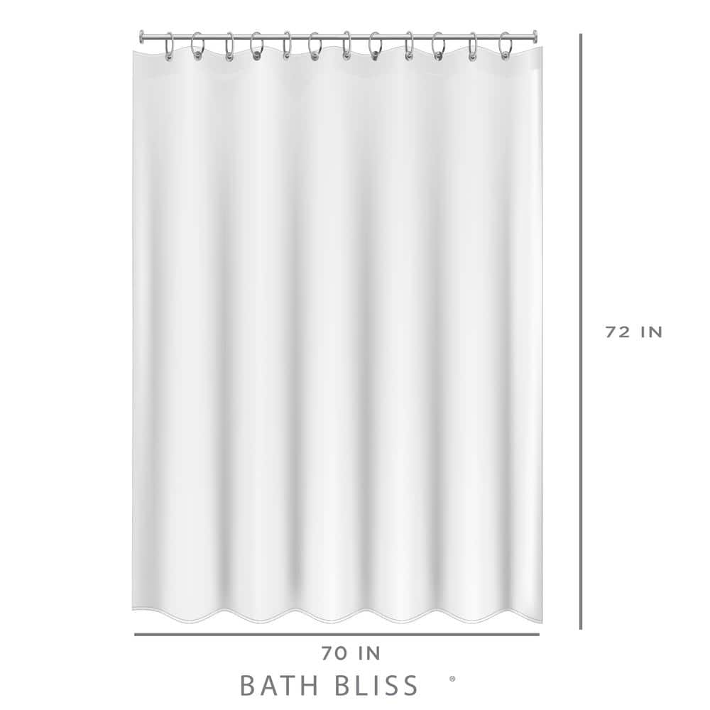 Bath Bliss 2-Pack 70 in. L x 72 in. W Peek A Boo Hotel Weight Shower Curtain Liner in White (3)