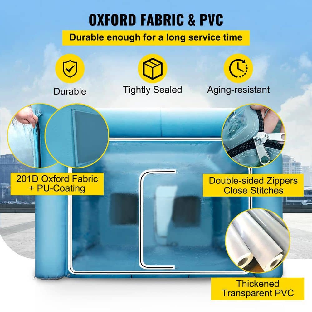 SKYSHALO Inflatable Paint Booth, 29.5 x 19.7 x 13 ft. with 2-Powerful Blowers Inflatable Spray Booth with Air Filter System (2)