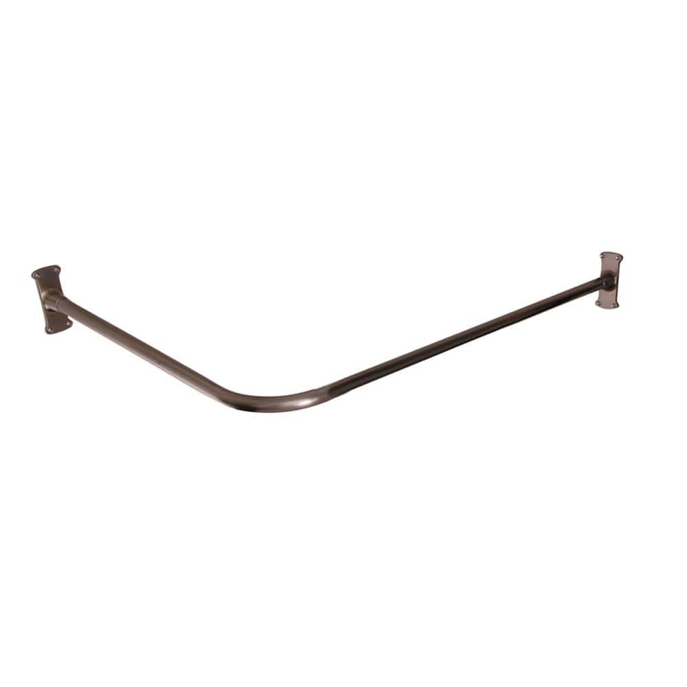 Barclay Products 30 in. Corner Shower Curtain Rod in Brushed Nickel
