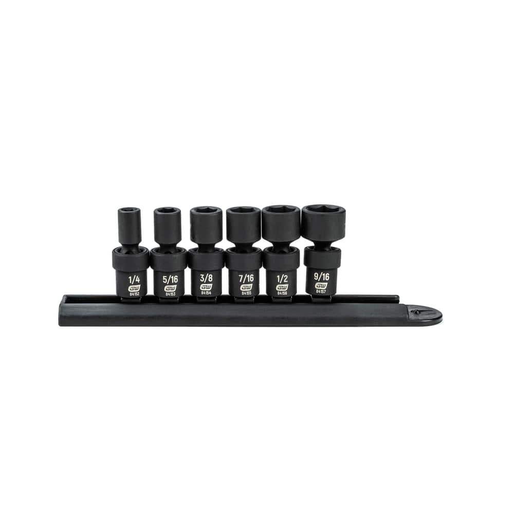 GEARWRENCH 1/4 in. Drive 6-Point SAE Standard Universal Impact Socket Set (6-Piece) (1)