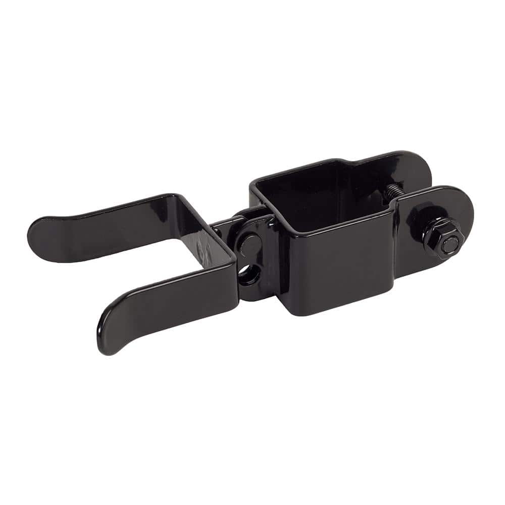 FORTRESS Versai 1.5 in. x 2 in. Gloss Black Steel Gate Fork Latch (2)