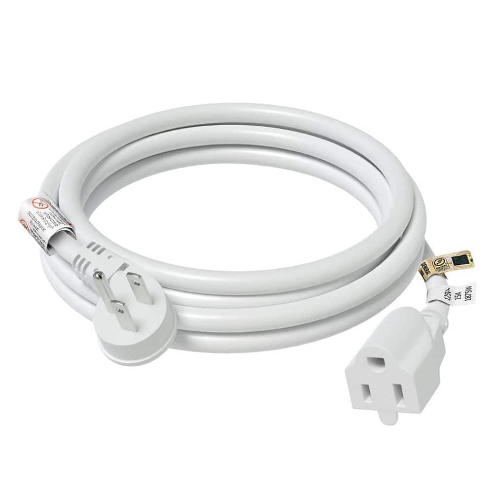 Unbranded 6 ft. 14/3 Gauge 15A 1875W Indoor Extension Cord with Flat Plug Tri-tap Dual Lighted End and Foot Switch White