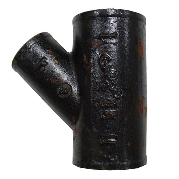 AB and I Foundry 3 in. x 3 in. x 2 in. Cast-Iron 45-Degree No-Hub Wye (2)