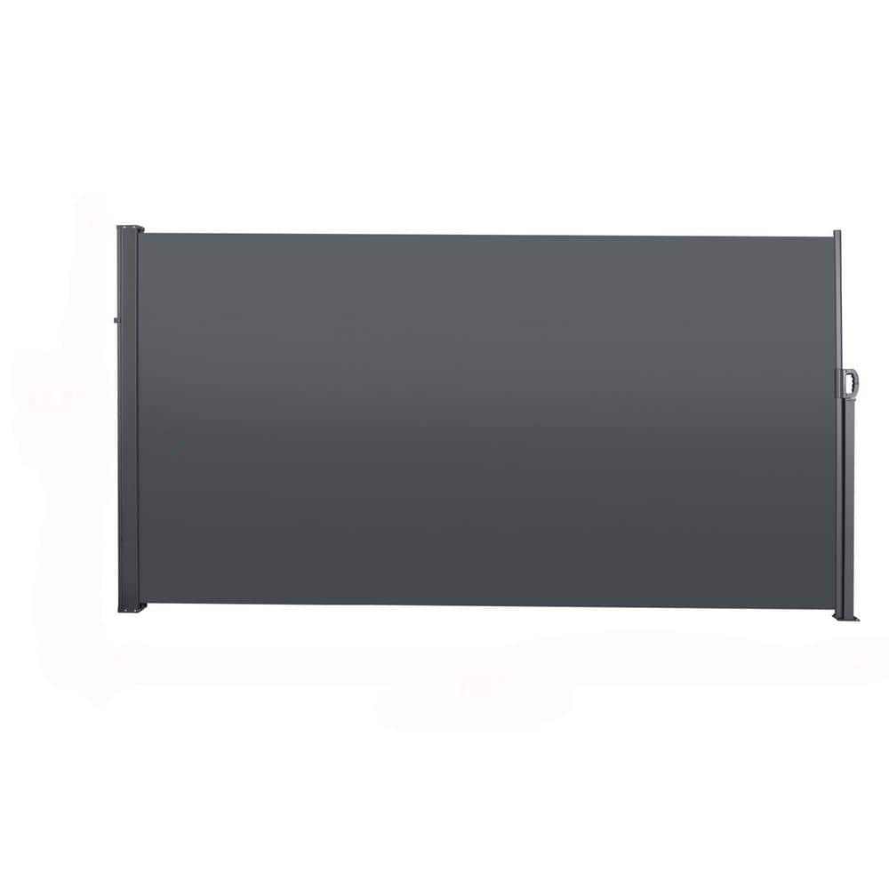 Lycvki 118.1 in. W x 63 in. H Patio Retractable Folding Side Awning Screen Privacy Divider (1)