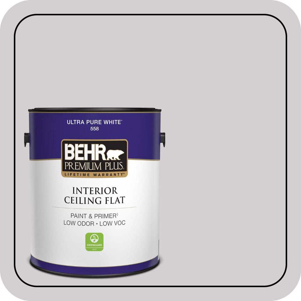 BEHR PREMIUM PLUS 1 gal. #N570-1 Opera Ceiling Flat Interior Paint & Primer (1)