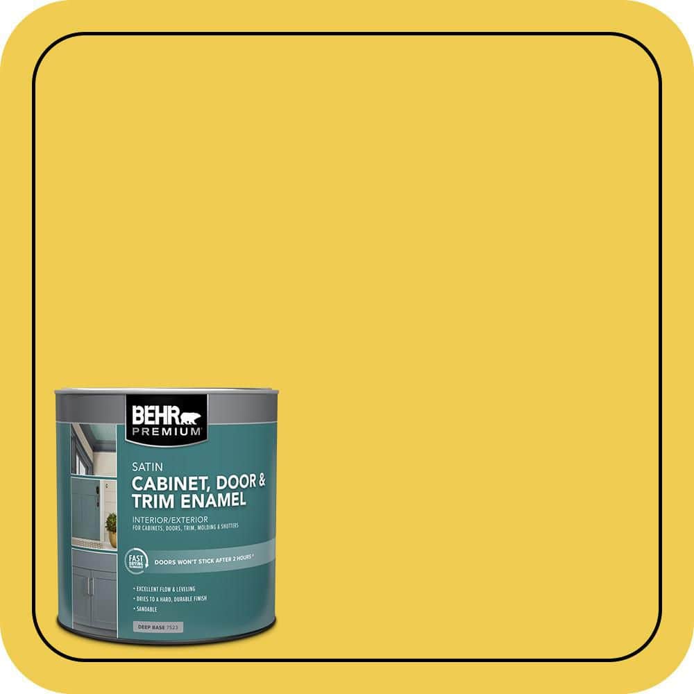 BEHR PREMIUM 1 qt. #P310-6 Radiant Sun Satin Enamel Interior/Exterior Cabinet, Door & Trim Paint