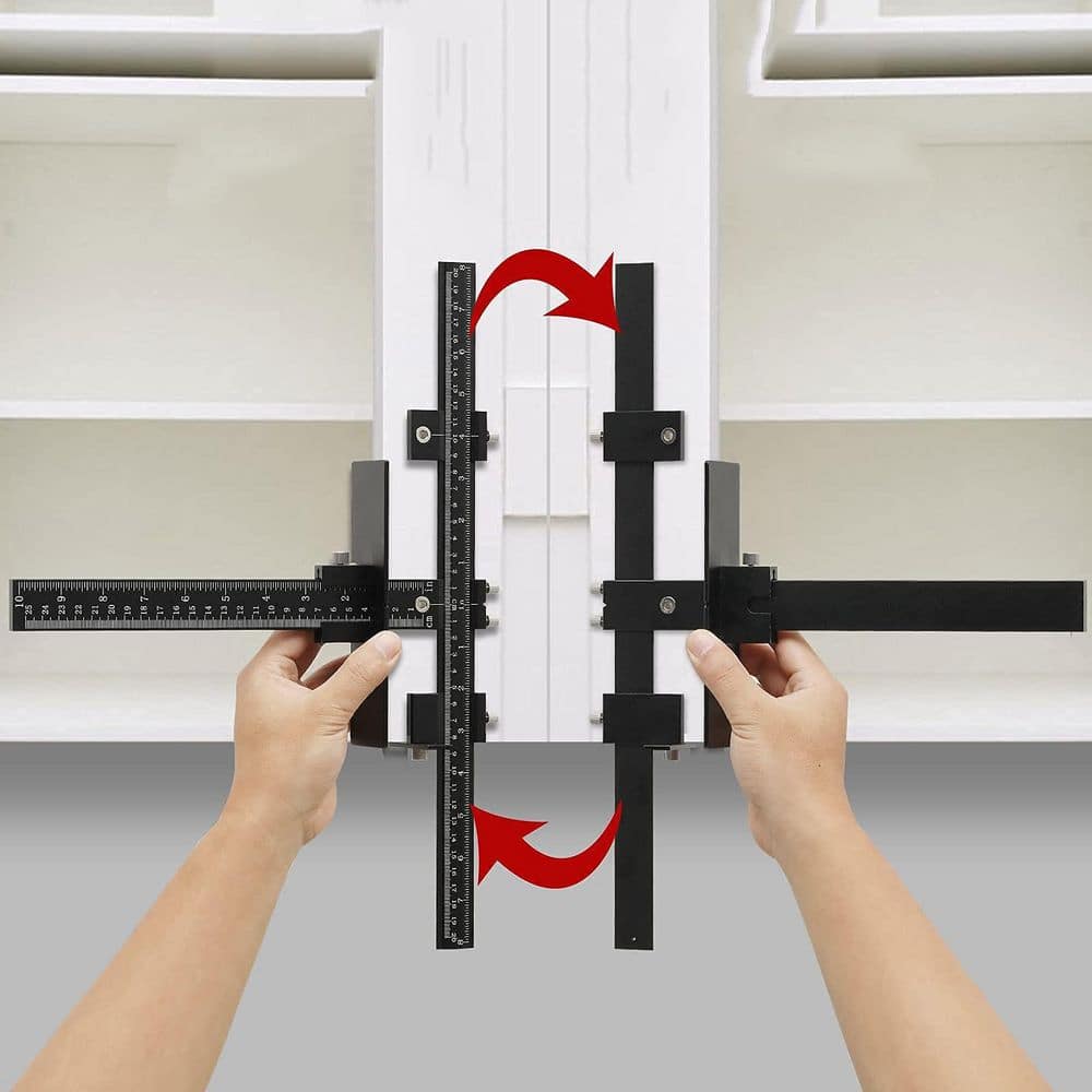 Wudkey Cabinet Hardware Jig Tool All Aluminum Alloy, Adjustable Drill Guide Template Tool for Installation of Door (2)